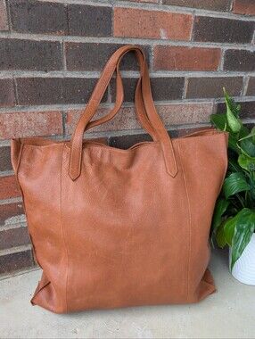 🤎EUC Day & Mood DMFara Shopper Genuine Leather Oversized Shoulder Tote Bag